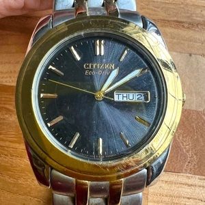 Citizen eco drive men’s two tone solar  dress watch